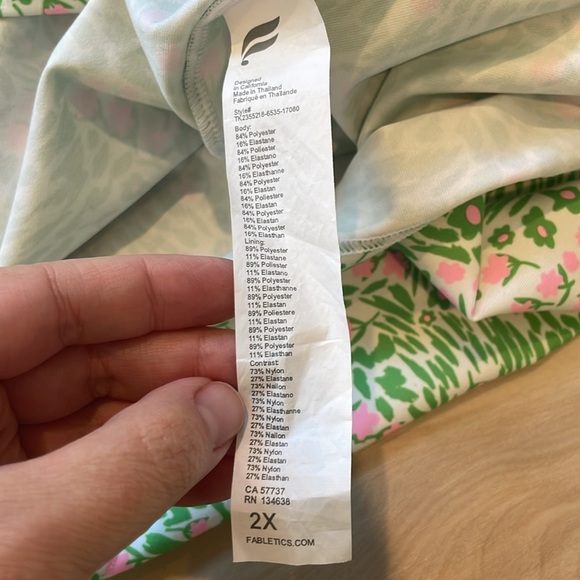 Fabletics flounce matching set skirt/skort bra tank floral 2X pickleball - Picture 13 of 13